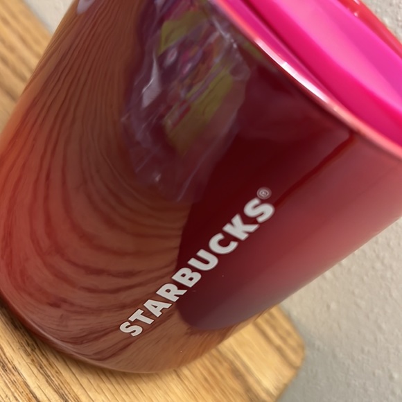 STARBUCKS RARE Pink/Red Ombré Ceramic Travel Mug - Picture 3 of 3